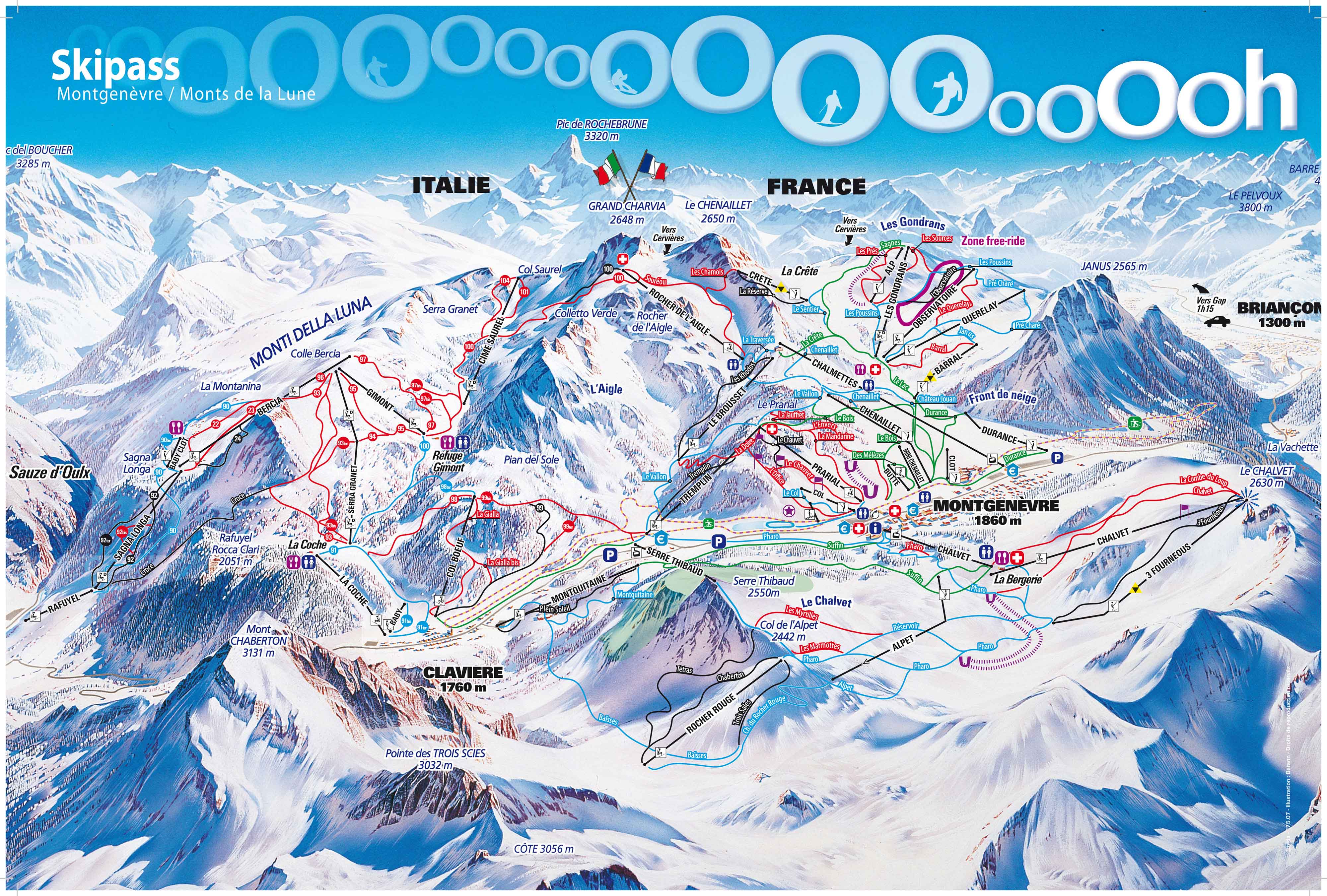 Montgenèvre station de ski à 120 min de Aix les Bains